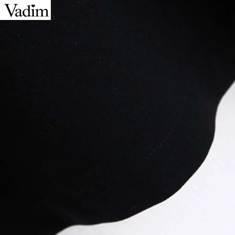 Vadim, женское шикарное платье из органзы с воротником-бабочкой, длинные рукава, прямое Стильное женское элегантное черное мини-платье, vestido mujer QC944