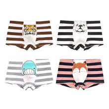 4 шт./лот, детские трусы-боксеры с рисунками животных из мультфильмов, детское нижнее белье хлопковые трусы-боксеры для мальчиков, студенческие трусы, костюм для детей от 2 до 10 лет
