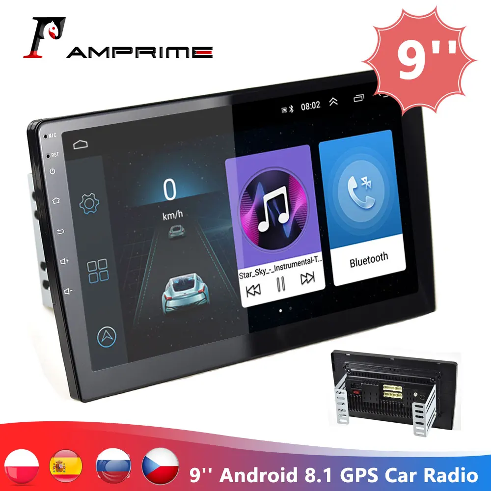 AMPrime 2din Android Автомагнитола " Мультимедиа для Android плеер gps Wifi без DVD Mirrorlink магнитофон радио Coche