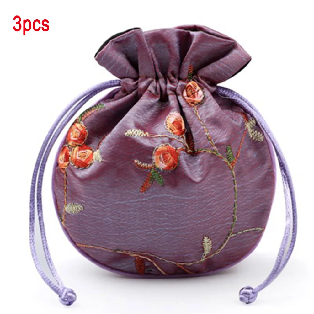 light purple 3 шт./компл. парча мешочек для ювелирных изделий с чехлом UV FLD CPL шнурок Подарочный кошелек для монет Сумки LXX9 - Цвет: light purple