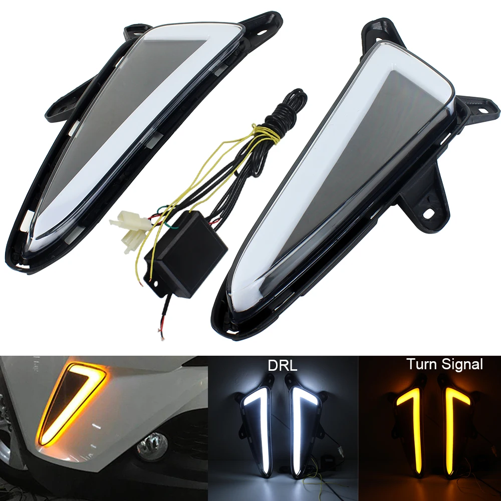 2 шт. светодиодный DRL Дневной светильник для Toyota CHR 2016 2017 2018 2019 Противотуманные