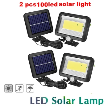 

2/4pcs Upgraded 100/56/30 leds LED Solar Power Street Light PIR Motion Sensor Lamps With Controller Waterproof Outdoor Lamp spli