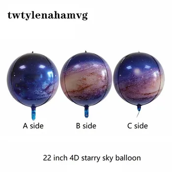

New 22-inch 4D Space Galaxy Aluminum Foil Purple Balloon Kids Toy Children's Day Rocket Astronaut Ball Birthday Party Decoration