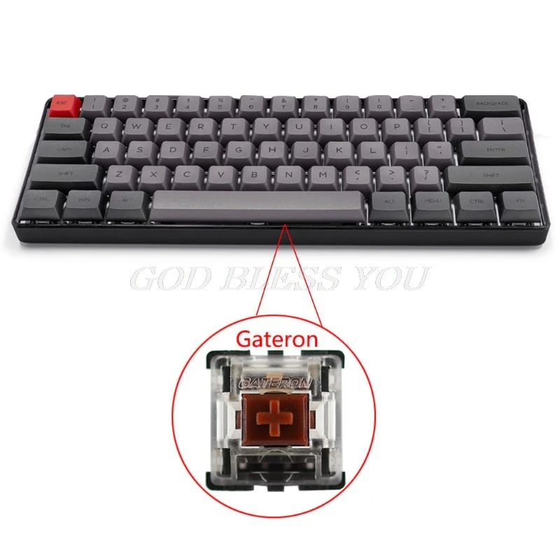 RGB LED Backlit Wired Mechanical Keyboard,Portable Compact Waterproof Mini Gaming Keyboard 61 PBT Keycaps Gateron Switcs