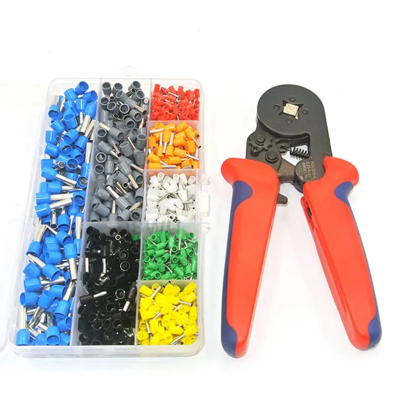 

HLZS-800 Wire Crimping Tool Kit Awg 10-22 Terminal Connector Sleeves Contractors Ferrule Crimper Pliers For Stripper Wiring Proj