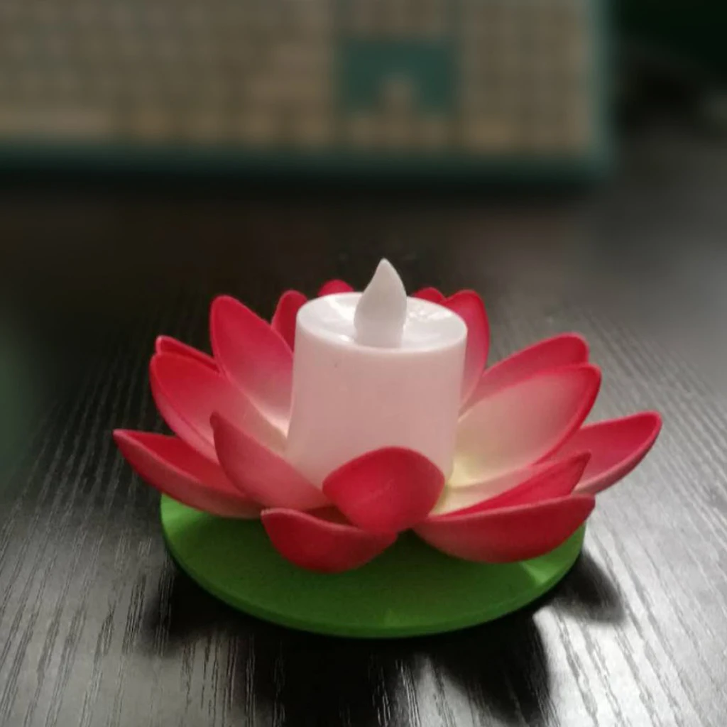 Floating Tealight Candles Lotus Flower Pool Lights Flameless Night Lights