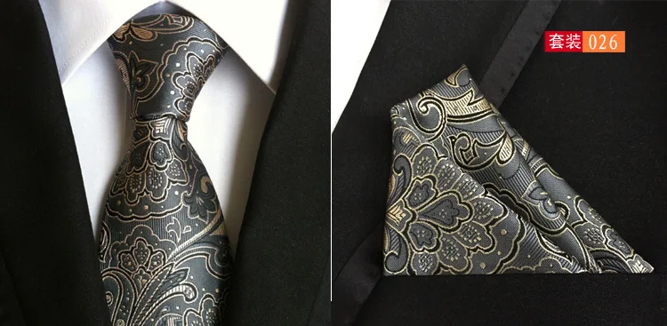 Модный цветочный галстук "пейсли" для мужчин 8 см шелковый Набор платков и галстуков для свадьбы Одноцветный галстук носовой платок наборы