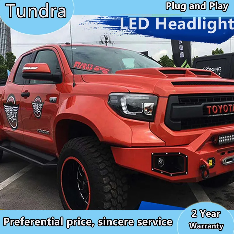 Фара для Toyota Tundra- светодиодный фары для- Sequoia светодиодный налобный фонарь биксенон светодиодный DRL фара в сборе