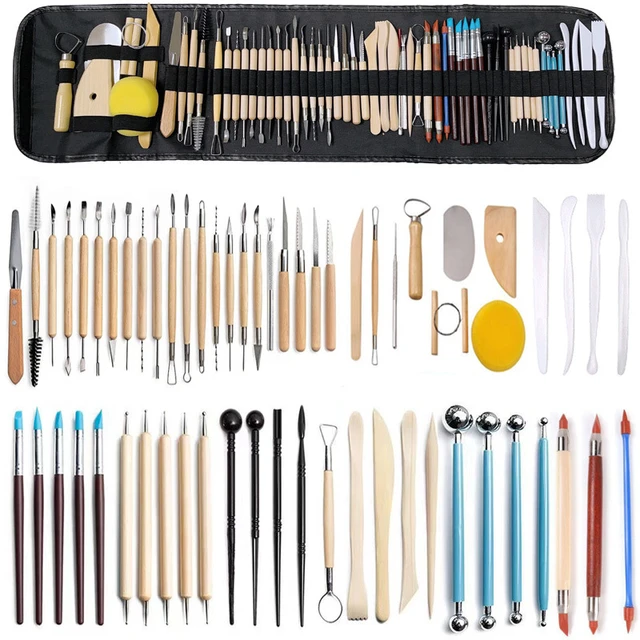 61pcs/set Clay Tools Sculpting Kit Sculpt Smoothing Wax Carving Pottery  Ceramic Polymer Shapers Modeling Carved Ceramic DIY Tool - AliExpress