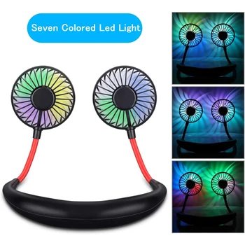 

Portable Hands-free Neck Fan Summer Hands-Free Hanging USB Rechargeable Dual Fan Mini Air Cooler Sport Fan
