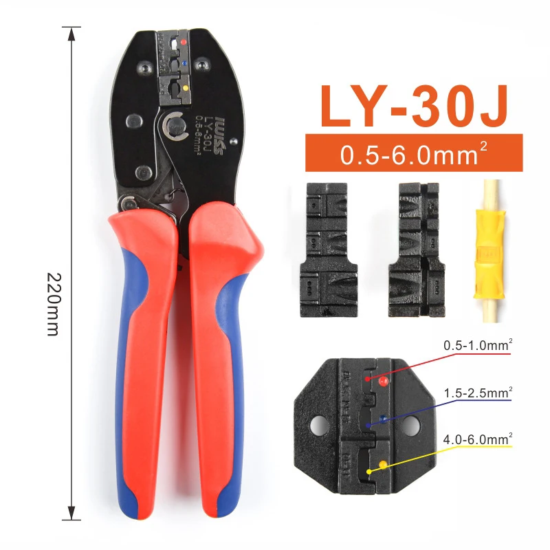 

LY-30J crimping tools pliers for 22-10 AWG 0.5-6.0mm2 of Insulated Car Auto Terminals & Connectors Crimping Plier wire