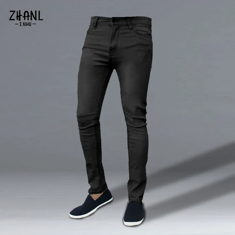 Black Fashion Men's Slim Jeans High Stretch Business Work Denim Trousers Autumn Classic Vintage Casual Skinny Jogging Jeans 2022 2022 womens fashion pencil jeans vintage female office stretch washed slim denim pants casual skinny black high waist trousers