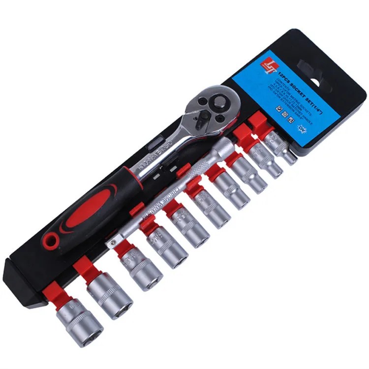 

Hand Tool 1/4-Inch 12 Pieces su jia Sleeve Tool Packaged Combination Mechanic Auto Repair Tools