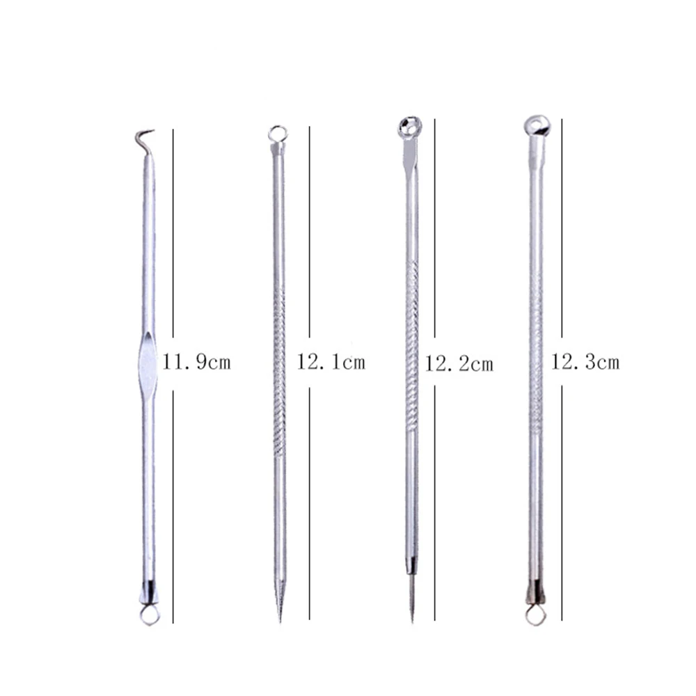 4PCS Blackhead Comedone Acne Pimple Belmish Extractor Vacuum Blackhead Remover Tool Spoon Face Skin Care Cleaner 4
