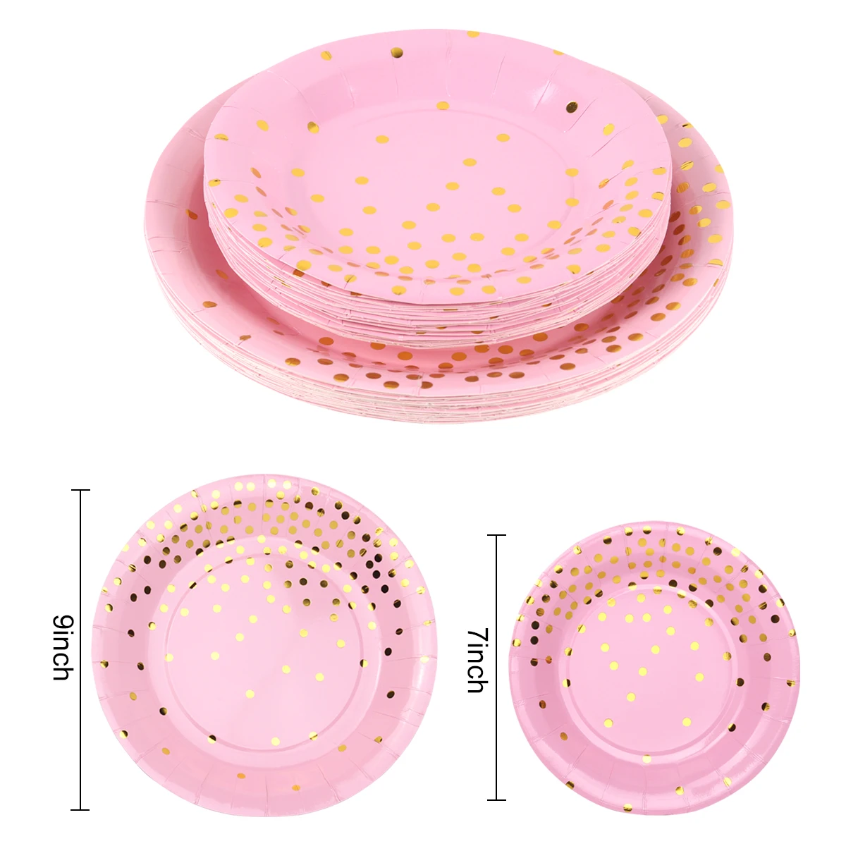 Набор одноразовой посуды для вечеринки из розового золота в горошек и бронзового цвета, 168 шт., одноразовые пластиковые тарелки, наборы тарелок, вечерние принадлежности