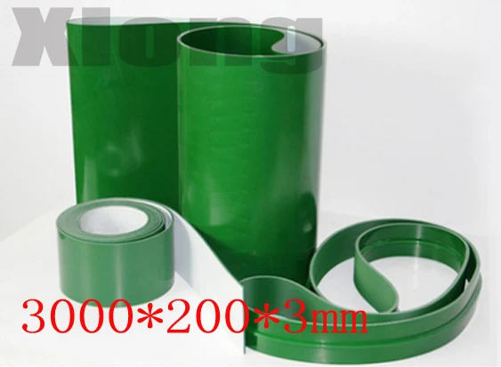 

3000x200x3 mm Green PVC flat belt light assembly line industrial belt conveyor flat belt conveyor climbing belt