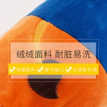 Детская верхняя одежда с длинными рукавами, мужские манжеты с героями мультфильмов, маленькие, не пачкающиеся, детские, с манжетами для рук, для девочек, милые, осенне-зимние, длинные, теплые