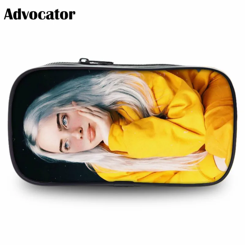 ALN2238K ADVOCATOR Горячая Billie Eilish узорчатый карандаш коробка для детей мальчиков девочек большой емкости макияж мешок косметичка для макияжа случае - Цвет: ALN2238K