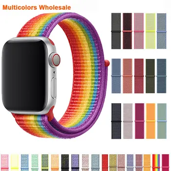 

Breathable Band For apple Watch Series 4 3 2 Bands 44mm 42mm Nylon Soft Replacement Sport Loop for iwatch 4 3 2 1 40mm 38mm