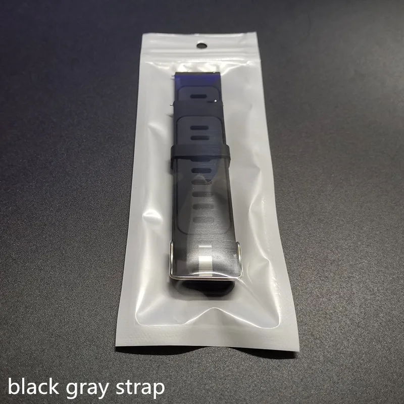 black gray Силиконовый ремешок для умных часов L5 VS L8 quick release 22 мм ширина с двойной иглой двухцветный ремешок ремешок - Цвет: black gray