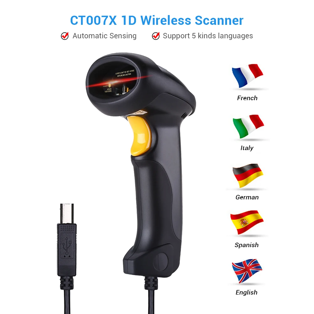 Сканер штрих кода 1D/2D CT007X портативный беспроводной сканер Bluetooth PDF417 для IOS Android IPAD