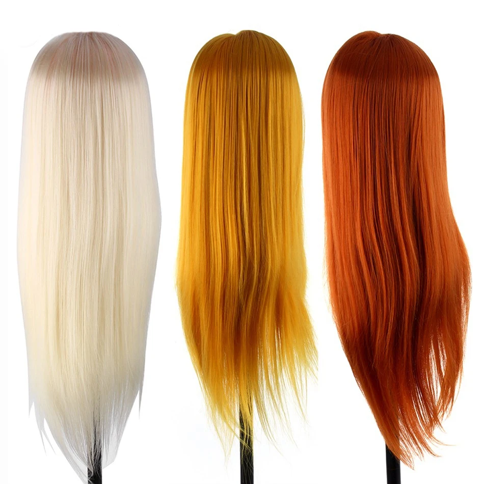

60cm Hairdressing Dolls Styling Mannequin Long Hair Practice Training Human Head Professional Salon Hair Styling Head+ Clamp Set