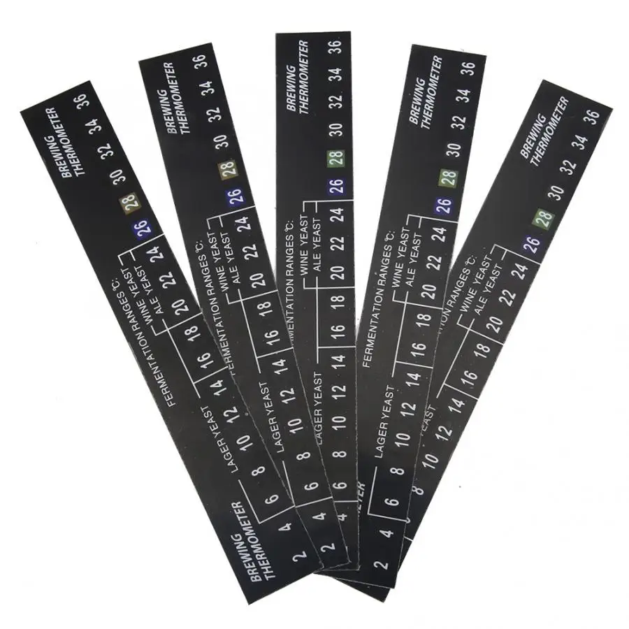 

5pcs Stick on Brewing Thermometer Adhesive LCD Thermometer Sticker for Homebrew Beer wine Label