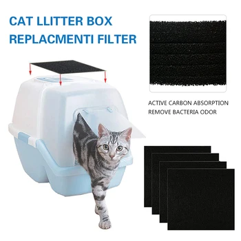 

Portable Cat Litter Box Filter Pad Activated Carbon Deodorizing Filter for Cat Toilet Trash Box Replacement Cleaner Pet Supplies
