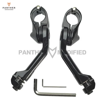 

32mm Black Motorcycle Foot Rest Long Angled Adjustable Highway Peg Mount Kit case for Haley Honda Suzuki Yamaha Kawasaki Ducati