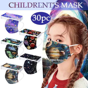 

Earhook Facemask Children's mascarillad desechables mask with filter Cosmic Cartoons Masks 30PC 3 Ply Breathable mouth Face mask