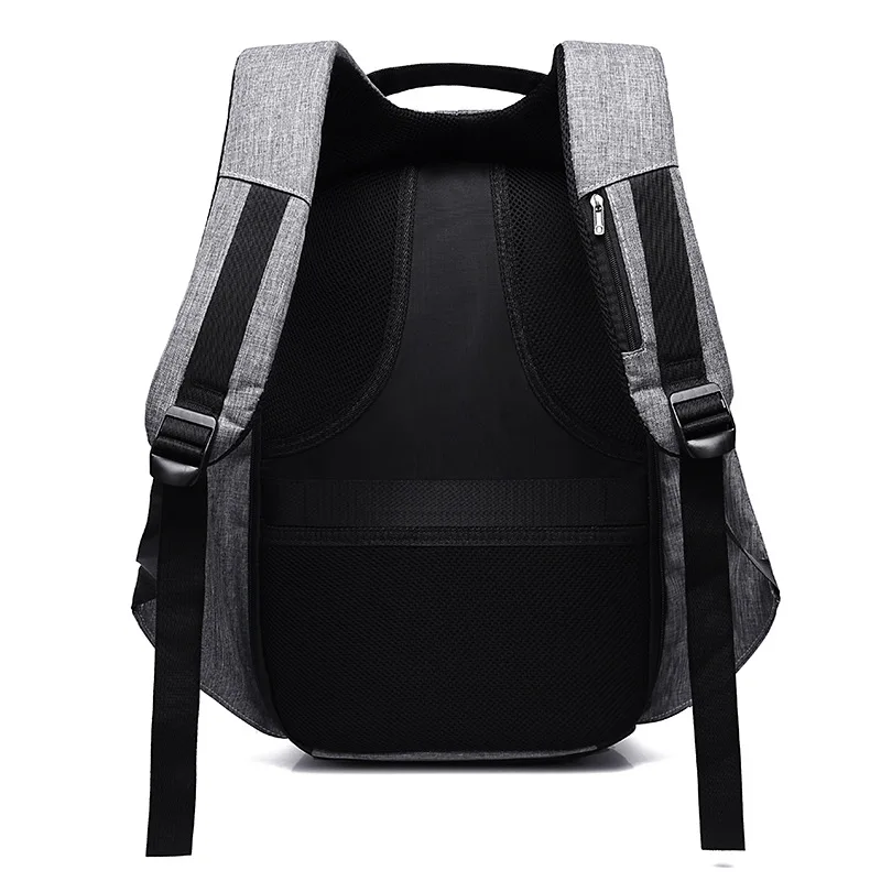 

Business Computer Bag Fashion Canvas Anti-Theft Open Back Design USB Laptop Bags Sports Travel Backpack