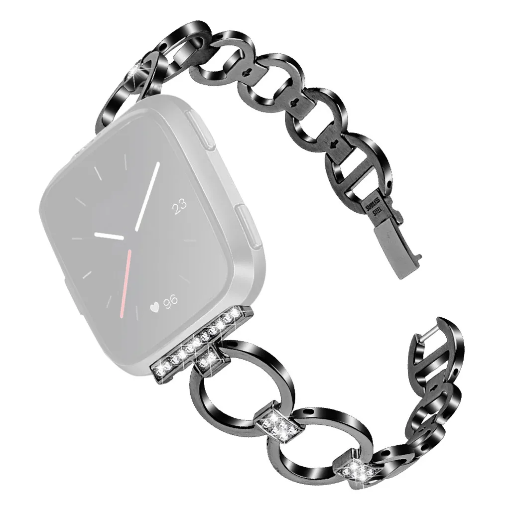 Браслет замена девушки часы ремешок-Браслет для Fitbit Versa Lite Мода цепи браслет подарок для женщин серебро