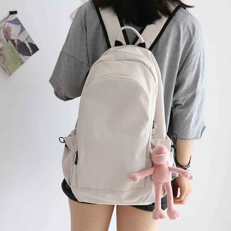 Большие вместительные одноцветные рюкзаки для ноутбука Хлопковые женские
