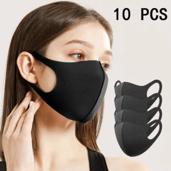 

Adult Spring Winter 3D Breathable Nano-polyurethane Black Reusable Sponge Mouth Mask Anti Pollution Shield Masque Adulte Lavable