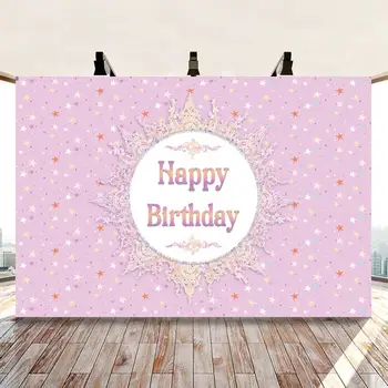 

Laeacco Birthday Party Crown Stars Background Photography Customize Newborn Baby Shower Backdrop For Photo Studio Photocall