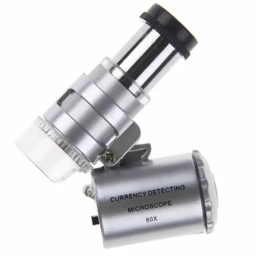 

1 Pcs LED 60X Magnification Microscope Magnifier Pocket Jewelry Glass Loupes