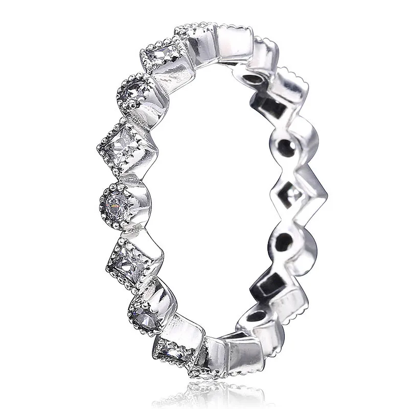 

New 925 Sterling Silver Ring Alluring Brilliant Princess With Crystal Rings For Women Wedding Party Gift Fine Europe Jewelry