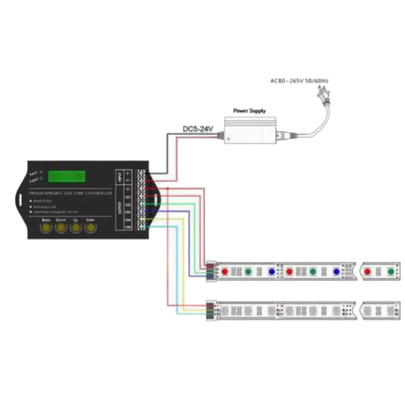 

1 * LED Timer Controller TC420 Time Programmable RGB 1.4" LED Display Controller Timer 5 Channel DC12-24V Accessories