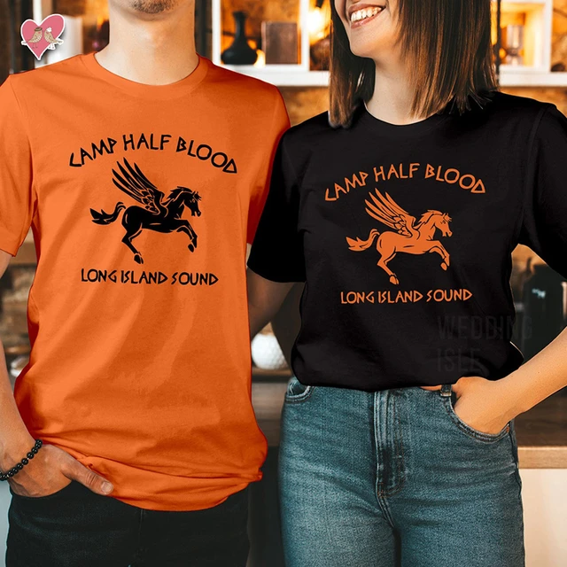 Camp Half Blood Long Island Sound Orange T shirt Unisex Boys Percy Jackson