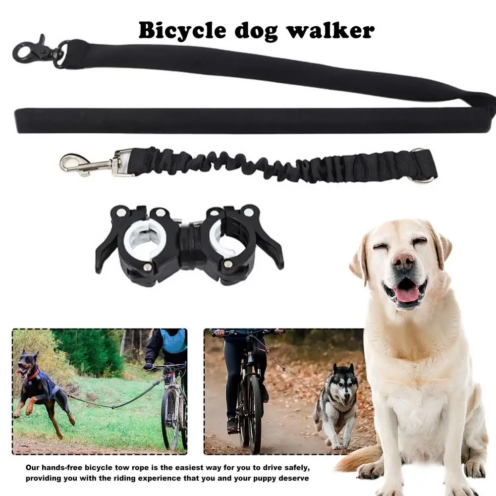 Adjustable Bicycle Dog Leash Pet Leashes Retractable Hand Free Cycling
