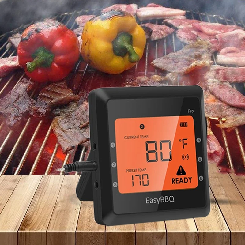 Беспроводной Bluetooth умный термометр для барбекю приготовления пищи с приложением