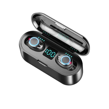 

Amoi Illicit Model F9 Touch Control Breathing Light Wireless Dual Handle Mini TWS Digital Display 5.0 Bluetooth Earphones