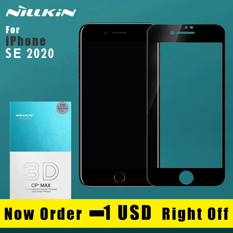 Nillkin for iPhone SE 2020 Glass 3D CP+ Max Full Cover Tempered Glass