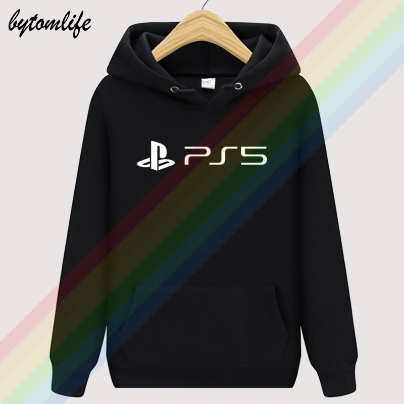 Осенние черные брендовые толстовки с капюшоном от Playstation 5 азиатского размера