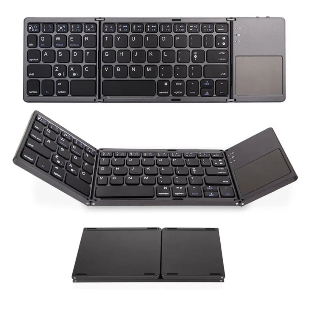Мини складная клавиатура Bluetooth складная беспроводная клавиатура с тачпадом для ноутбуков планшетных ПК мобильных телефонов
