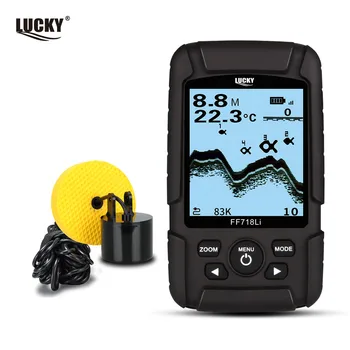

Russian menu!LUCKY FF718LiD-T Real-waterproof Fish Finder 200KHz/83KHz Dual Sonar Frequency 100M Detection Depth Alarm Detector