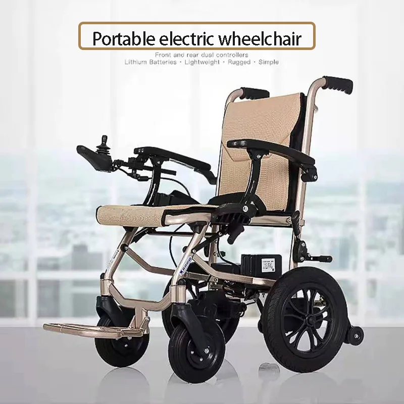 Motorized Wheelchair Electric Wheelchair Folding Portable Elderly Disabled Walkers Get On The Plane Lithium Battery Wheelchair