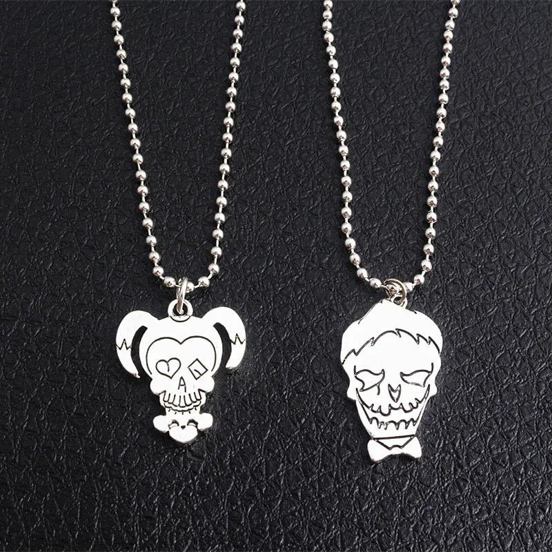

Suicide Squad Necklace Harley Quinn Joker Pendant Beaded Chain for Men Women Cosplay DC Comic Fans Necklace