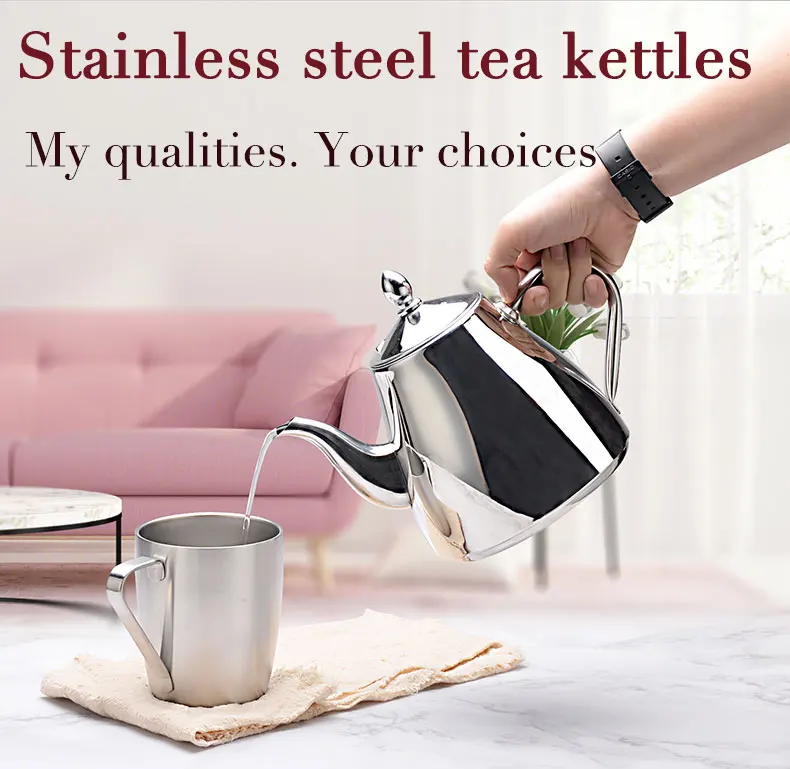 Sanqia Stainless Steel Teapot with Infuser, Coffee Pot,Teapot For Induction,Suitable for Office, Home or Restaurant