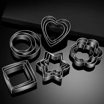 

3pcs/set Biscuit Cookie Cutters Stainless Steel Cookie Biscuit DIY Mold Star/Heart/Round/Flower/ Shape Cutter Baking Mould Tools